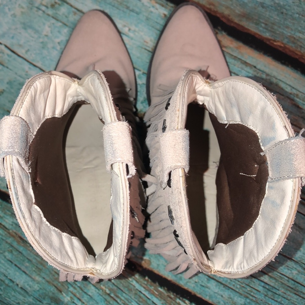 Very Volatile Genuine Suede Fringe Boho Booties - Picture 11 of 14